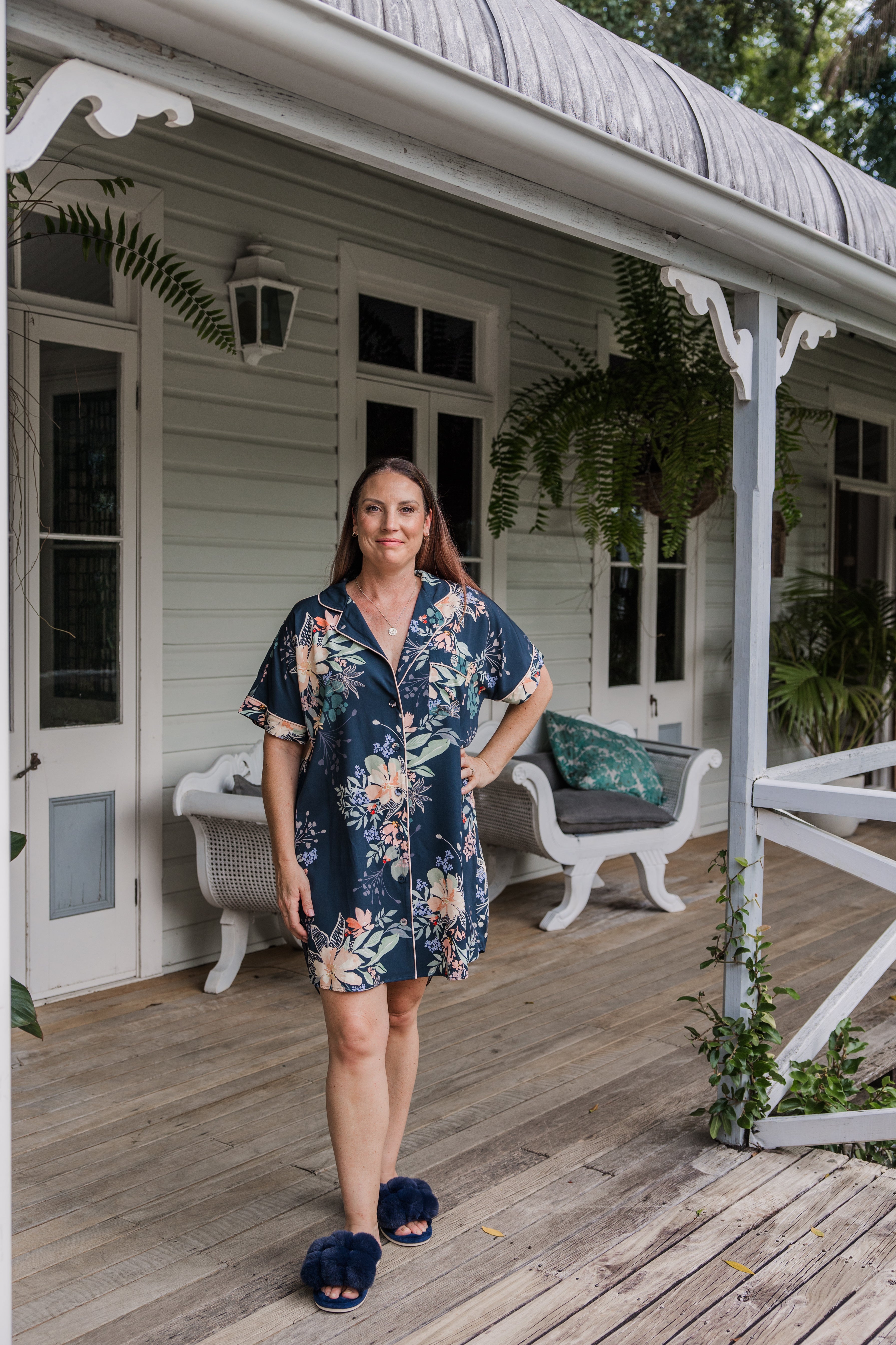 Signature Sleep Shirt | Country Bloom | Akoya Luxe